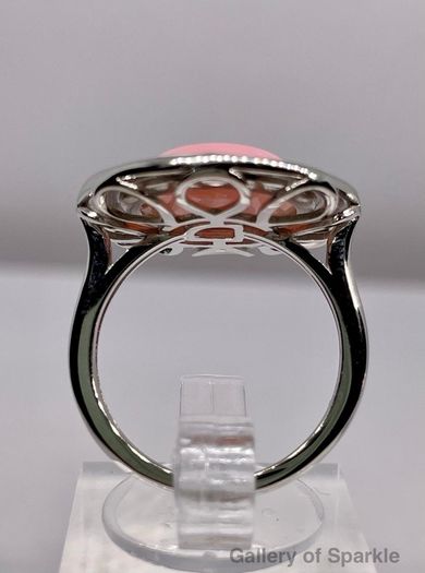 Queen Conch Shell Ring and  Stud Push Post Earring in Rhodium Overlay Sterling Silver