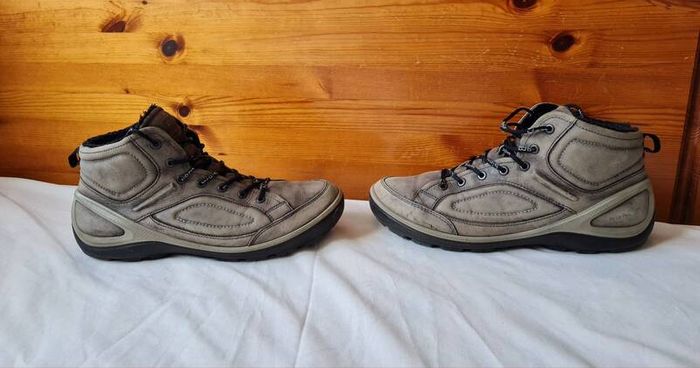 Ecco biom boots Size 9 eu 43 clay grey lace up in excellent condition