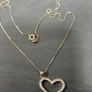 Sterling Silver Cubic Zirconia Heart Pendant necklace Image 2
