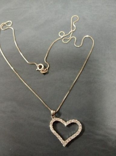 Sterling Silver Cubic Zirconia Heart Pendant necklace