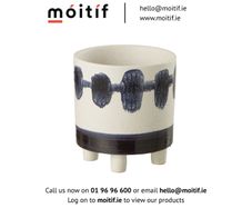 Flower Pot Small - White/Blue