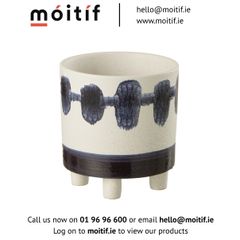Flower Pot Small - White/Blue