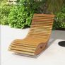 Outdoor Rocking Chair w/ Slatted Seat, Wooden Rocking Chair, 130cm x 60cm x 60cm, Teak Image 10