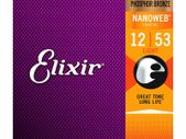 Elixir Nanoweb 12-53 Phosphor Bronze 16052 Acoustic Guitar Strings