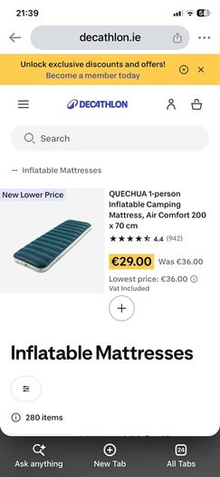 AirBed Decathlon Quechua Matelas Gonflable