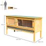 Rabbit Hutch Outdoor Guinea Pig Hutch with Run, Small Animal Off-ground Duck House Hideaway Backyard with Openable Roof, 125.5 x 100 x 49cm, Orange Image 2