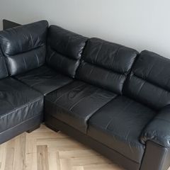 L shaped corner leather sofa