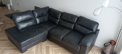L shaped corner leather sofa