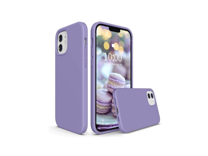 Liquid Silicone Case For iPhone 12 Mini Luxury Thin Soft Phone Cover New Lilac Purple - FHT4IP12MLK