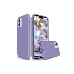 Liquid Silicone Case For iPhone 12 Mini Luxury Thin Soft Phone Cover New Lilac Purple - FHT4IP12MLK