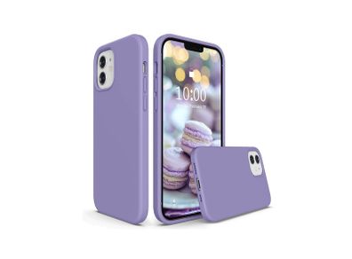 Liquid Silicone Case For iPhone 12 Mini Luxury Thin Soft Phone Cover New Lilac Purple - FHT4IP12MLK