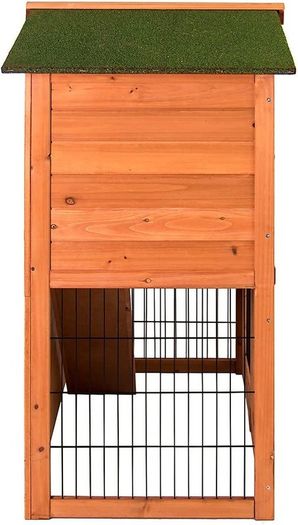 Wooden Pet Rabbit 2 Tier Hutch, Double Bunny Guinea Pig Animal House Home Run Cage With Sliding Tray