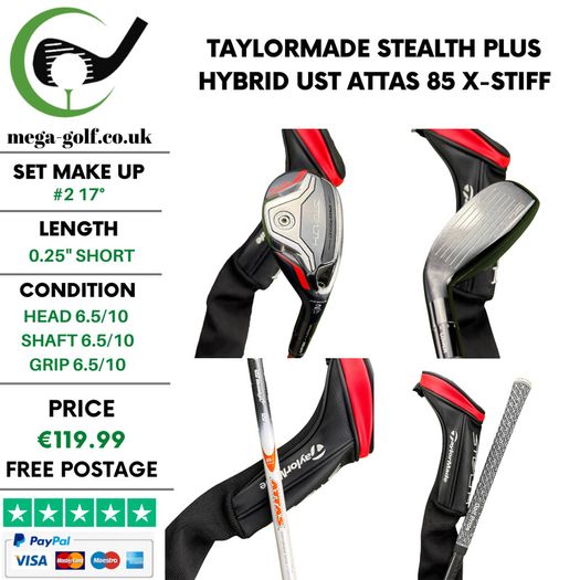 Taylormade Stealth Plus Hybrid / #2 17 Degree / UST Attas 85 X-Stiff