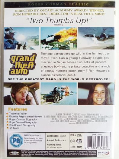 Grand Theft Auto [1977] Ron Howard [1xDVD Movie]