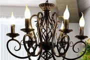Iron Chandelier Antique Candle Style Black 6 Lights