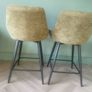 Olive Green Swivel Bar Stools - with legs Image 2