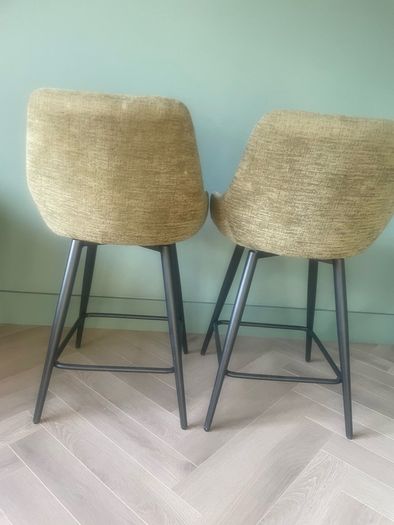 Olive Green Swivel Bar Stools - with legs