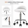 NEW SALE | Quality Leather Round Rolling Stool with Foot Rest Height Adjustable Image 4