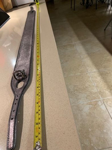Karen Millen Pewter Leather Belt