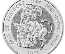 2023 UK 10 Pounds 10 oz Silver Bullion Coin - Tudor Beasts Yale of Beaufort  BU (In Capsule)