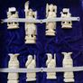 Vintage Chinese Bone Hand Carved Ivory Chess Set Hong Kong 1960s Image 2
