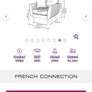 French Connection DFS Zinc Grey 4 seater couch and armchair set Image 10
