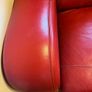 Red Leather 2 Seater Couch Image 3