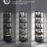 Bookcase Narrow  with 6 levels and LED lights with 25 colors, 6 brightness levels, 10 flashing modes, and 6 flashing speeds Image 6