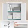 Multi-Purpose Metal Cabinet Adjustable Shelves Grey White Image 2