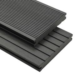 WPC Solid Decking Boards with Accessories 20 m(sqr) 2.2 m Grey