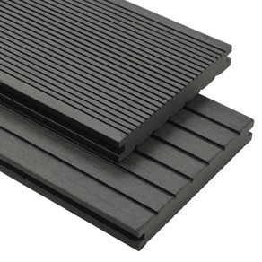WPC Solid Decking Boards with Accessories 20 m(sqr) 2.2 m Grey