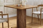 Dining Table, 90 cm x 80 cm x 75 cm, Small Kitchen Table, Wooden Dining Room Table for 2-4 People with Ribbed Base