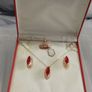 A Three-Piece Vintage Style 14K Gold Rolled Zircon Jewelry Set Image 4