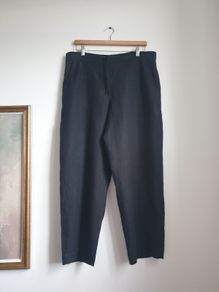 Carolyn Donelly Black Linen Trousers Size Uk 16