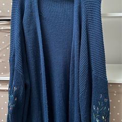 Blue embroidered cardigan