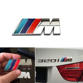 45mm ///M Sport M Performance Power Side Grill Wing Metal Badge Chrome BMW 1 2 3 4 5 6 Series X5 X6 M1 M2 M3 M4 M5 M6