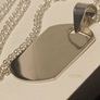 Sterling Silver Solid Dog Tag and Chain Image 6