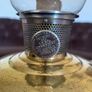 1930s40s Aladdin Model 12 Brass Table Mantle Oil Lamp with Fluted Glass Shade Image 4