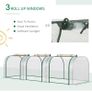 Tunnel Greenhouse Green Grow House Steel Frame for Garden Backyard with Zipper Doors 295x100x80 cm, Clear Image 3