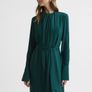 Reiss Pleated Long Sleeve Midi Dress Image 2