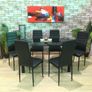 Glass dining table set with 6 chairs Free Delivery Image 5