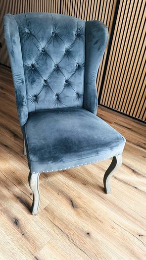 Grey wing back chairs