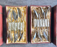 2 x Sets Vintage Newbridge Nickel Silver Teaspoon Sets