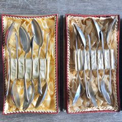 2 x Sets Vintage Newbridge Nickel Silver Teaspoon Sets
