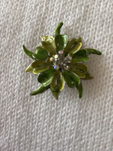 Brooch - Enamel and Crystal