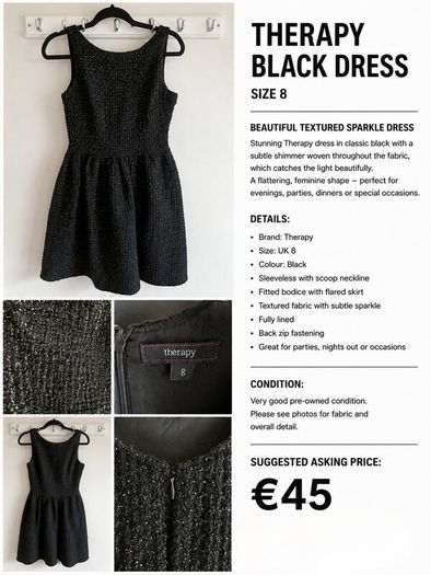 Therapy Black Textured Sparkle Dress