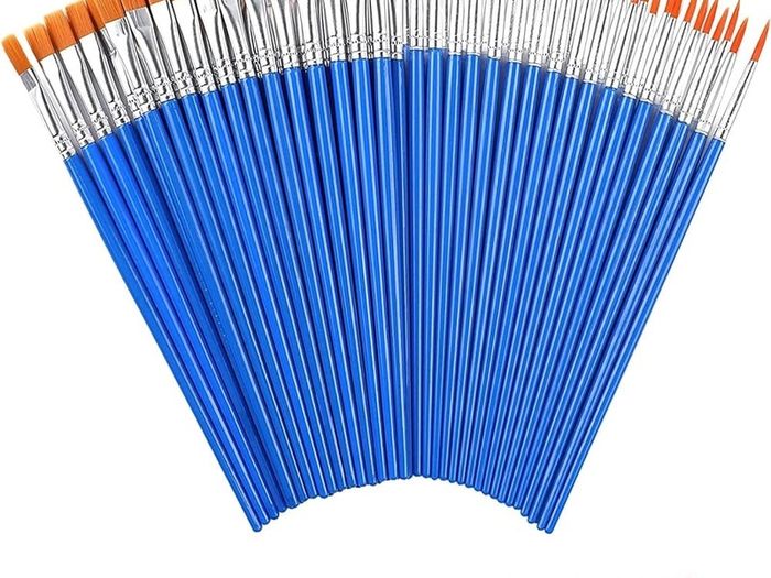 Small Paint Brushes - 60 Pieces of paint brushes for children,Art Paint Brush set for Acrylic, Watercolor, Oil and Gouache Paints - Ideal for Body Face, Decorations, Figurines and Nail Art