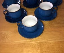 Denby Imperial Blue Espresso Cups & Saucers