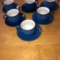 Denby Imperial Blue Espresso Cups & Saucers