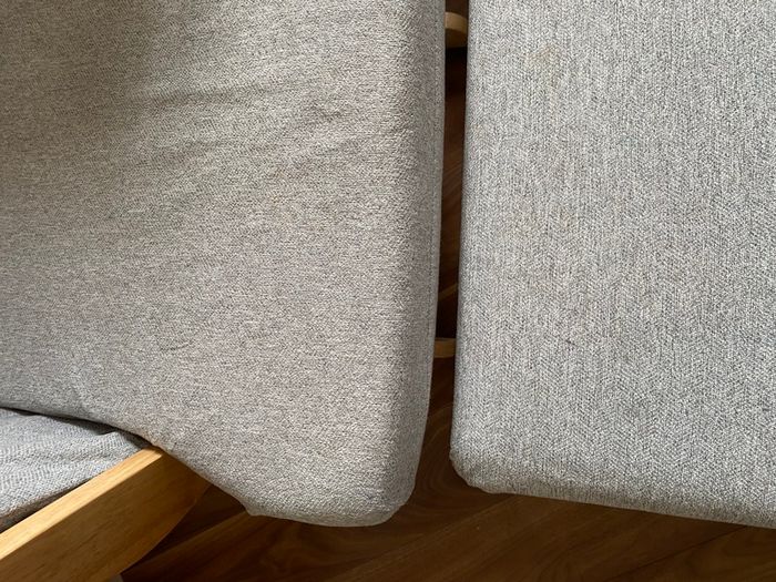 Babylo Brompton Glider & Footstool Grey suedette/Natural wood